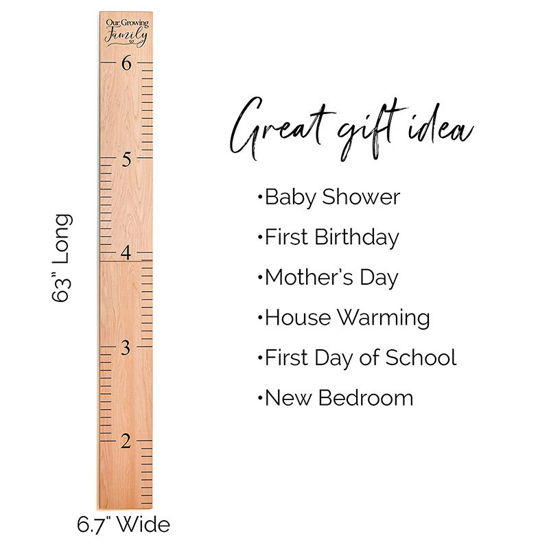 Height Chart & Height Measurement for Wall  Kids Nursery Wall Decor & Room Wooden Ruler Growth Chart for Kids Boys and  Girls