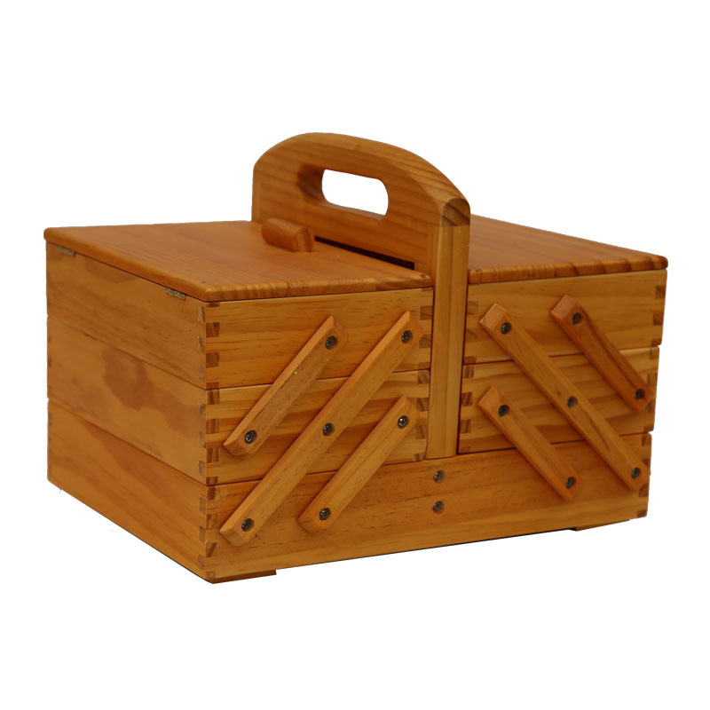 Wooden sewing box