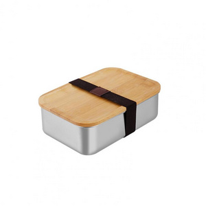 Hot Selling Stainless Steel Food Container Bamboo Chopping Board Lid Bamboo Lunch Box