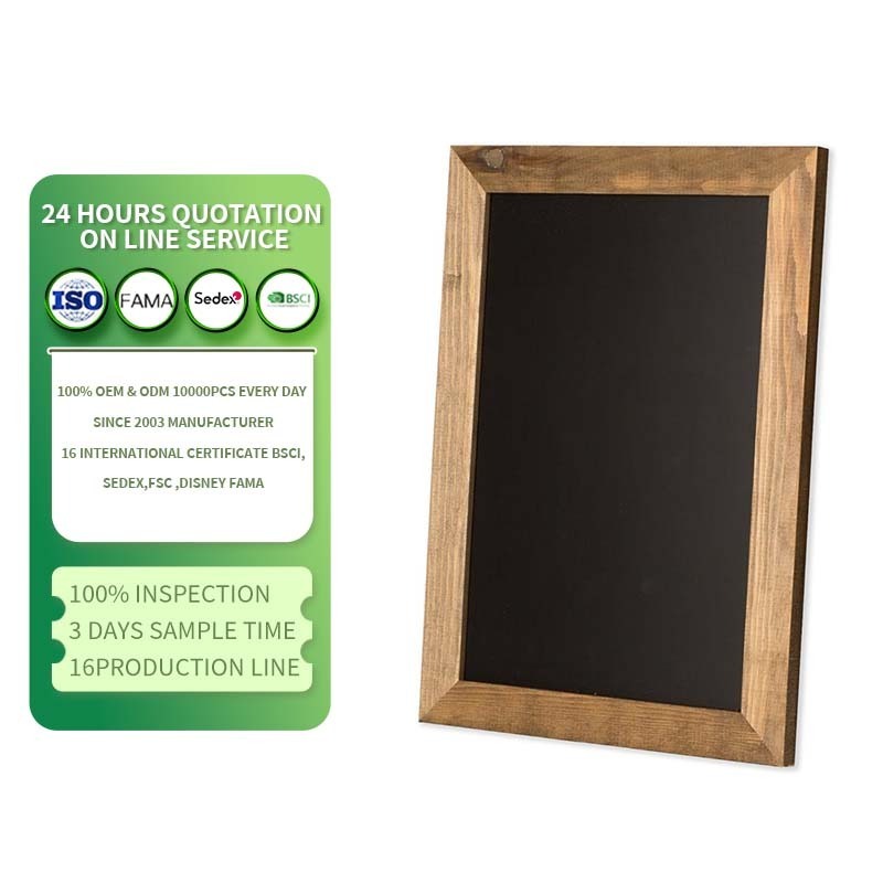 Rustic Wooden Magnetic Kitchen Chalkboard Sign Brown Framed Wall Hanging Chalk Board for Farmhouse Decor Wedding Restaurant