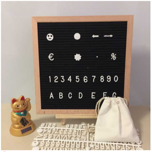 custom 10*10inch black felt wooden changeable letter board