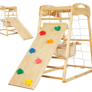 Wooden climbing toy indoor playground Jungle Gym swing slide Wooden climbing frame