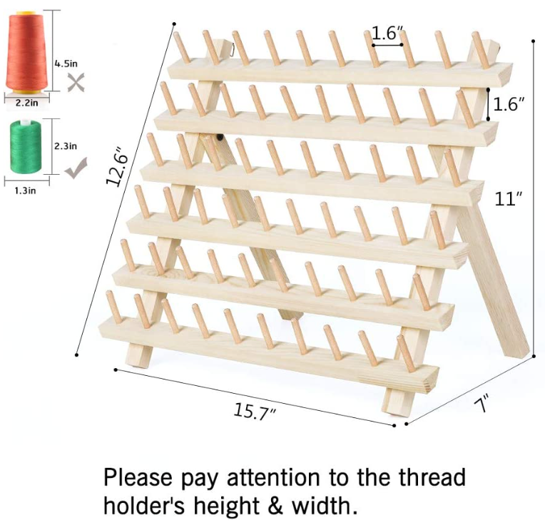 Wooden Sewing Quilting Embroidery Hair-braiding Rack Wall hanging wooden thread rack 60 bobbin sewing thread rack