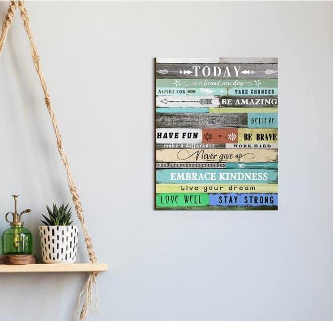 Wooden Hanging Sign Inspirational Wall Art Sign for Bedroom Kitchen Bathroom Living Room Classroom Farmhouse Office Wall Decor