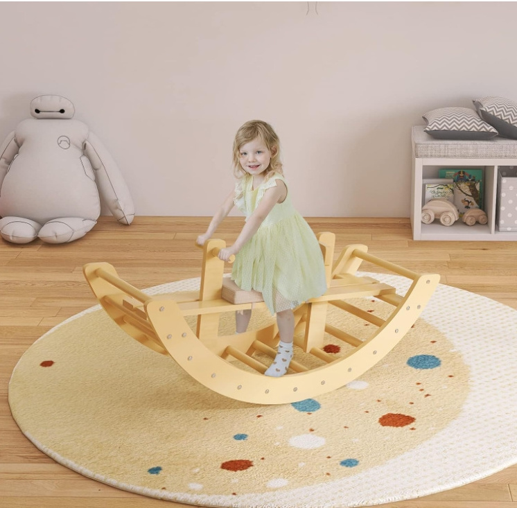 Montessori Indoor wooden Swing Horse bow Children's fitness toy Wooden climbing ladder bow suitable for young childrenboard