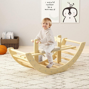 Children's Montessori Rocking Chair Climbing Arch Rocking board game set wooden rocking horse bow