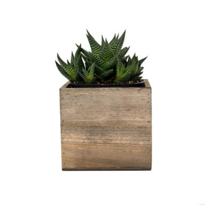 Custom Size Decorative Window Box Wood Square Cube Planter Box With Removable Plastic Liner