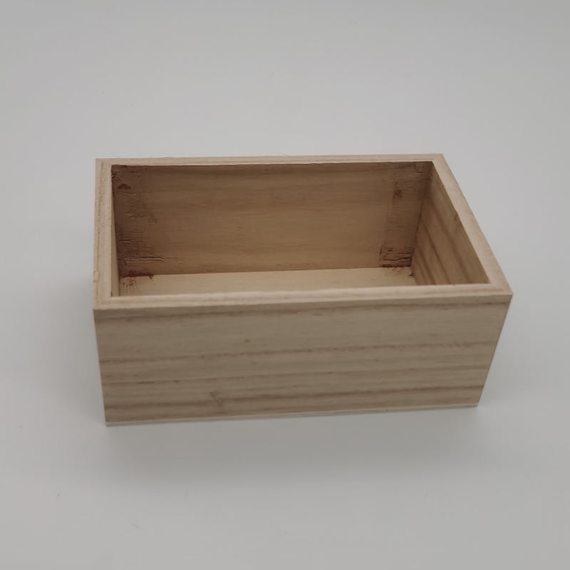 Home Venue Desktop Drawer Decor Succulent Pot Small Wood Square Storage Organizer Container Craft Box