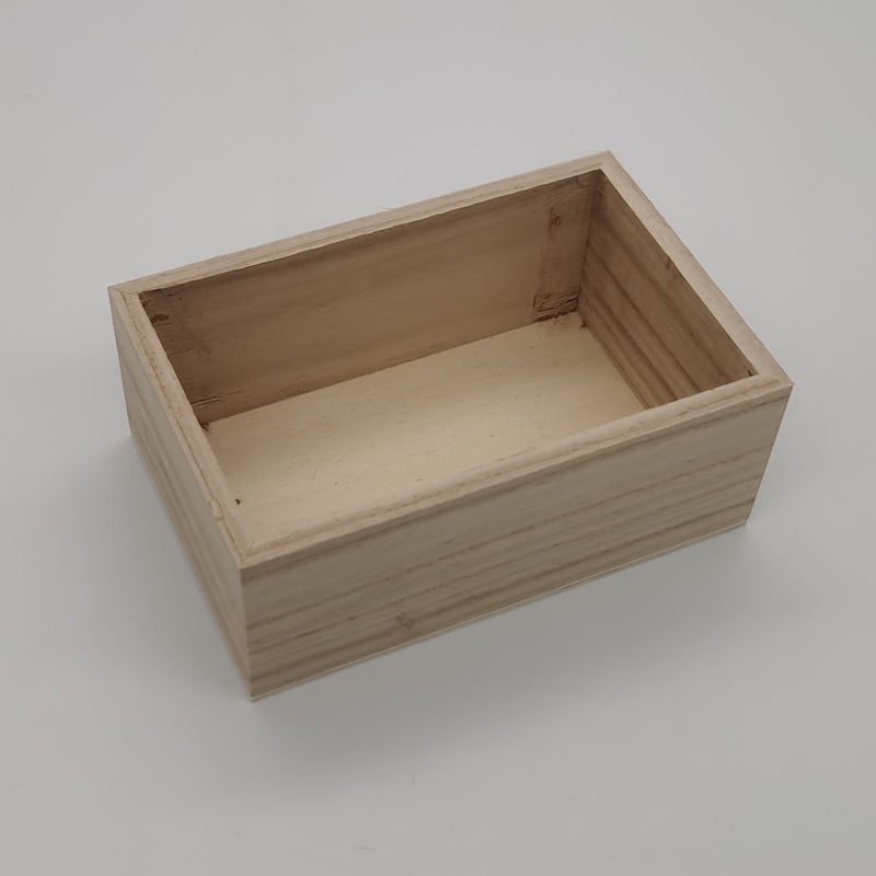 Home Venue Desktop Drawer Decor Succulent Pot Small Wood Square Storage Organizer Container Craft Box