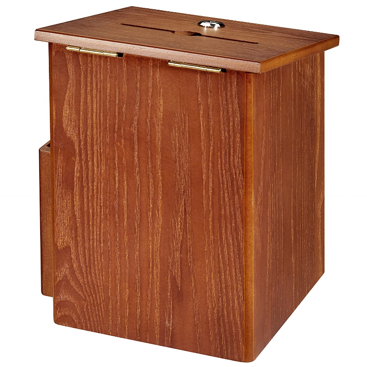 High Quality Contemporary Letter Organizer Medium Oak Wooden Suggestion Box