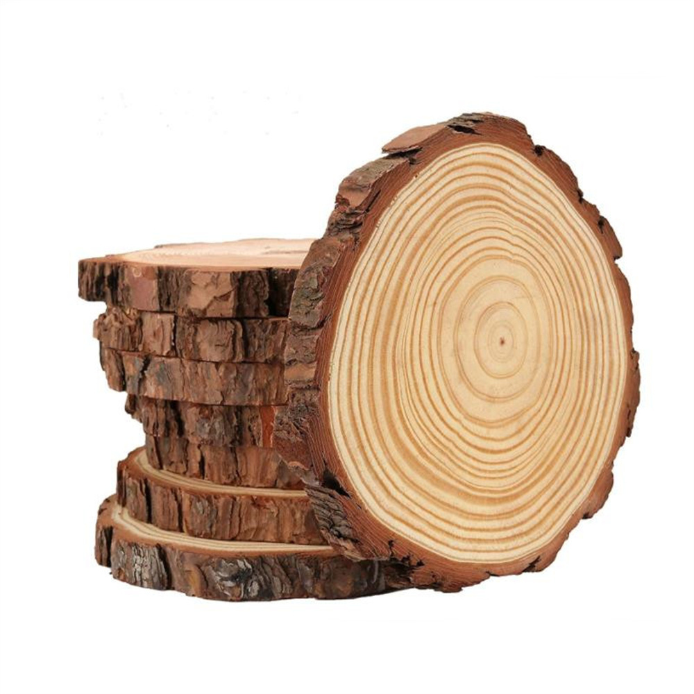 10pcs Unfinished Natural Wood Slices Wood Ornaments for Crafts Christmas Ornaments Wedding Decor Wooden Slices