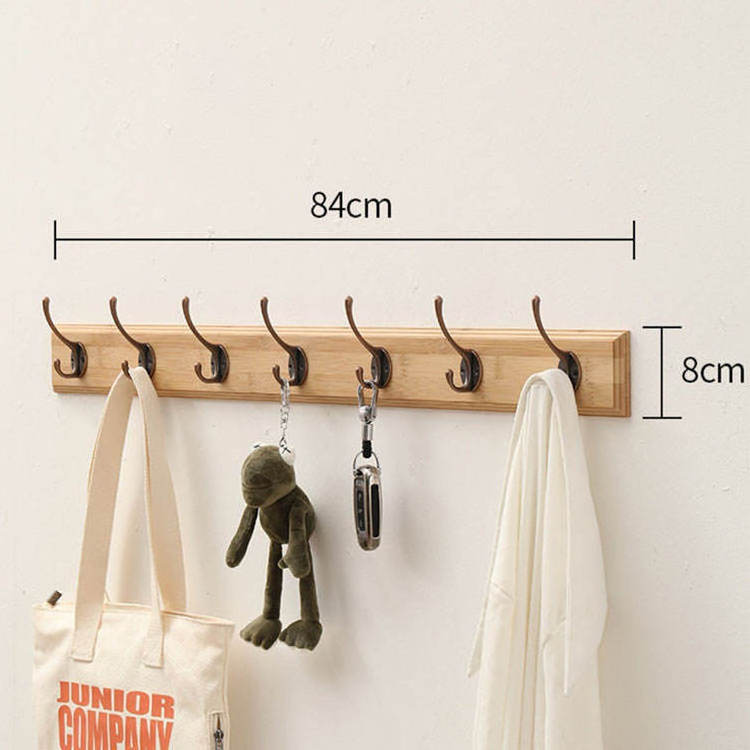 Wooden Wall Mounted Hanging Stainless Steel Robe Coat Cloth Hook Aluminium Metal Wall Hook