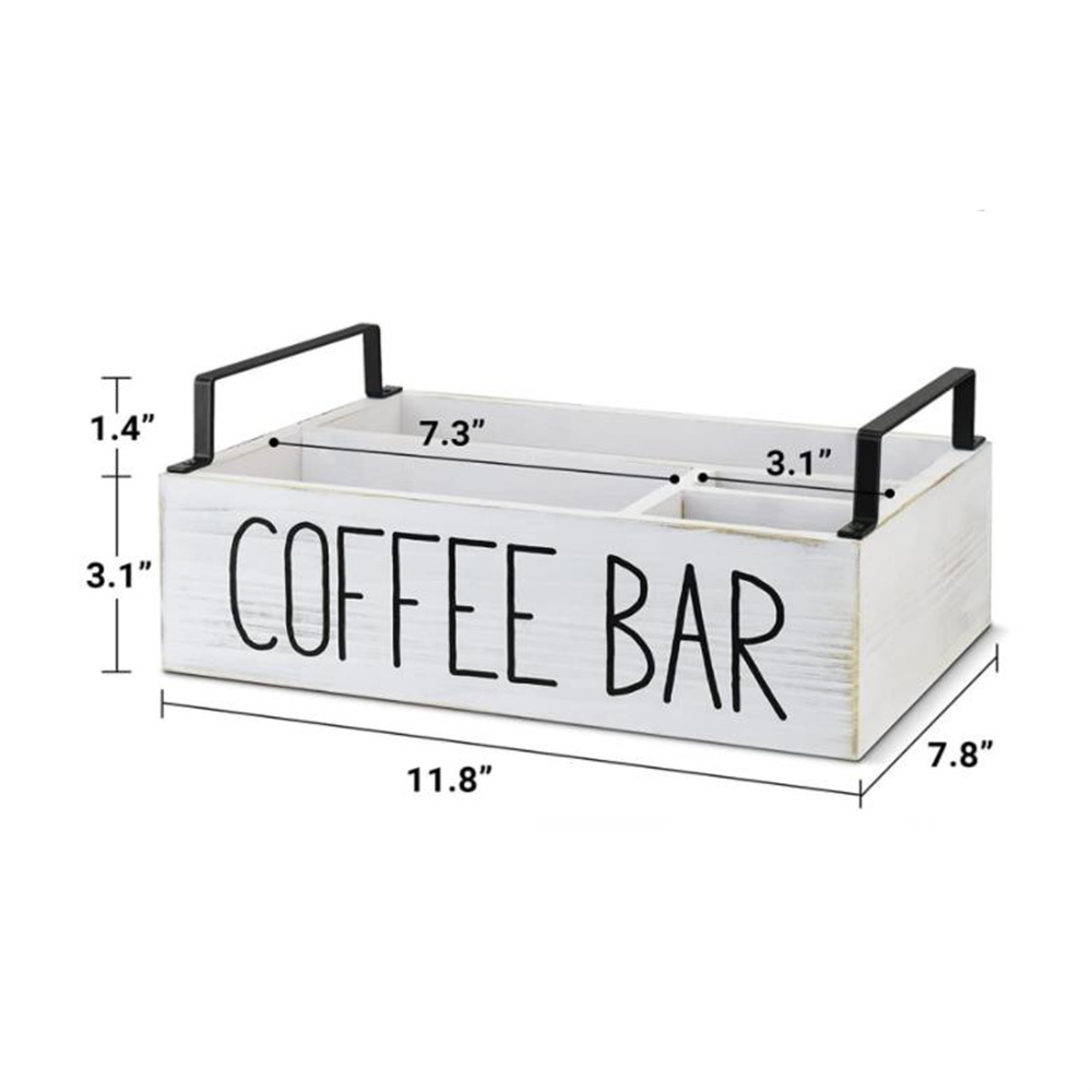 Coffee Station Organizer Wooden Coffee Bar Accessories Organizer Farmhouse Coffee Pod Storage Holder