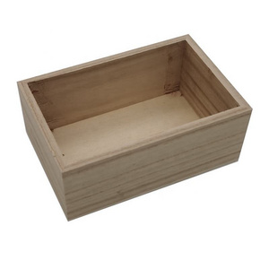 Home Venue Desktop Drawer Decor Succulent Pot Small Wood Square Storage Organizer Container Craft Box