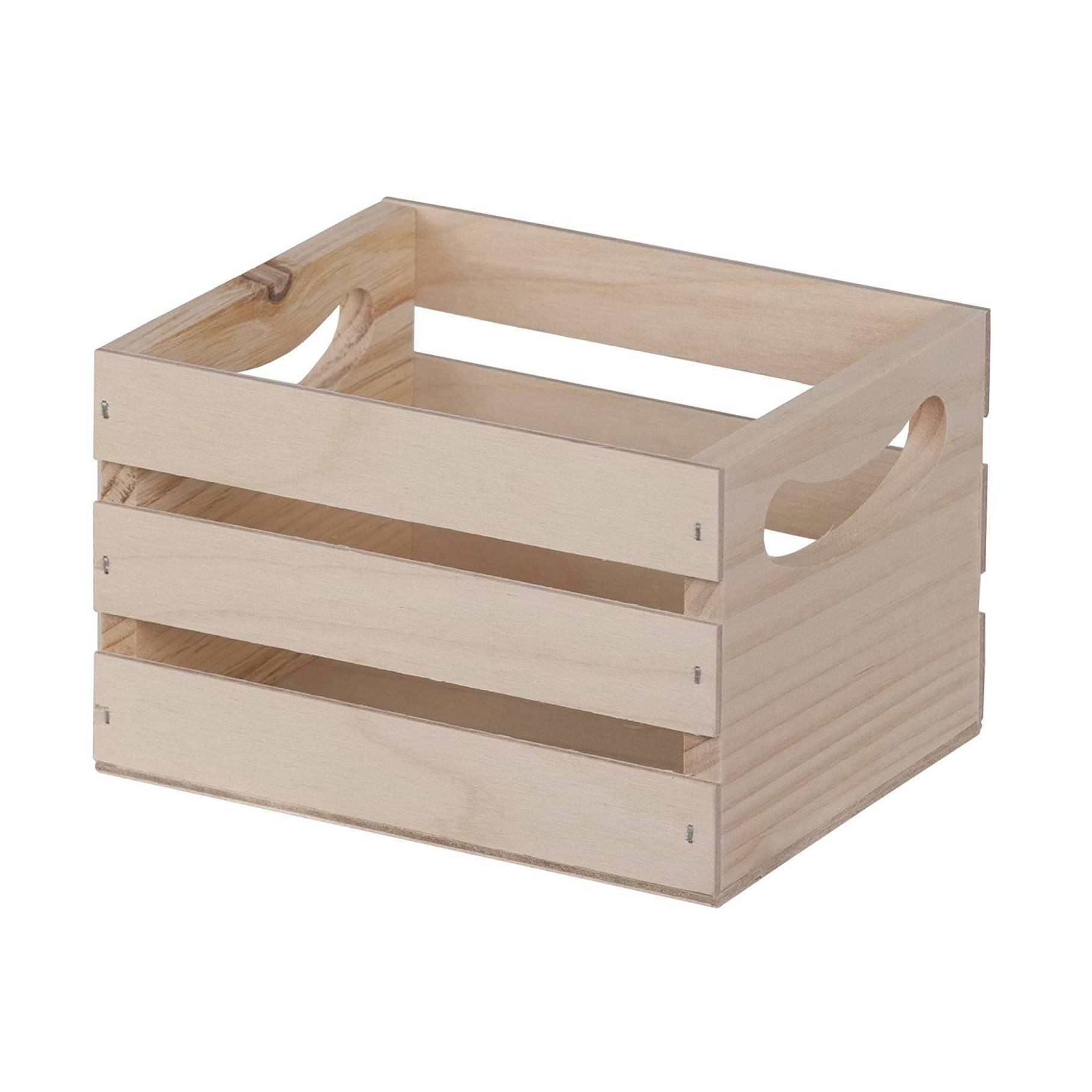 Diy Unfinished Solid Wood Mini Small Wood Crates Box For Keeping Items Organized