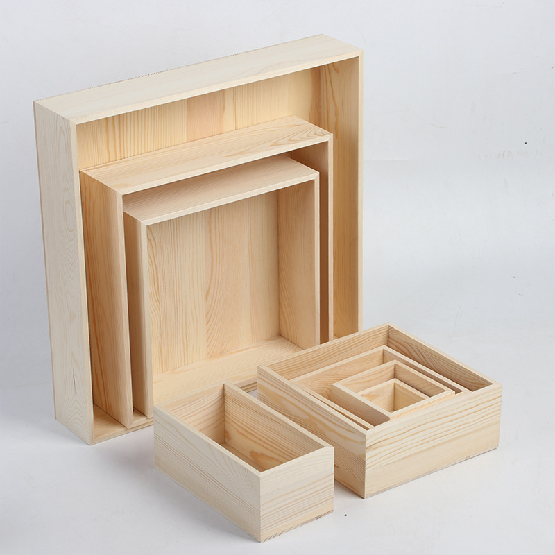 Manufacture Storage Organizer Craft Box Small Wooden Box For Desktop Drawer Decor