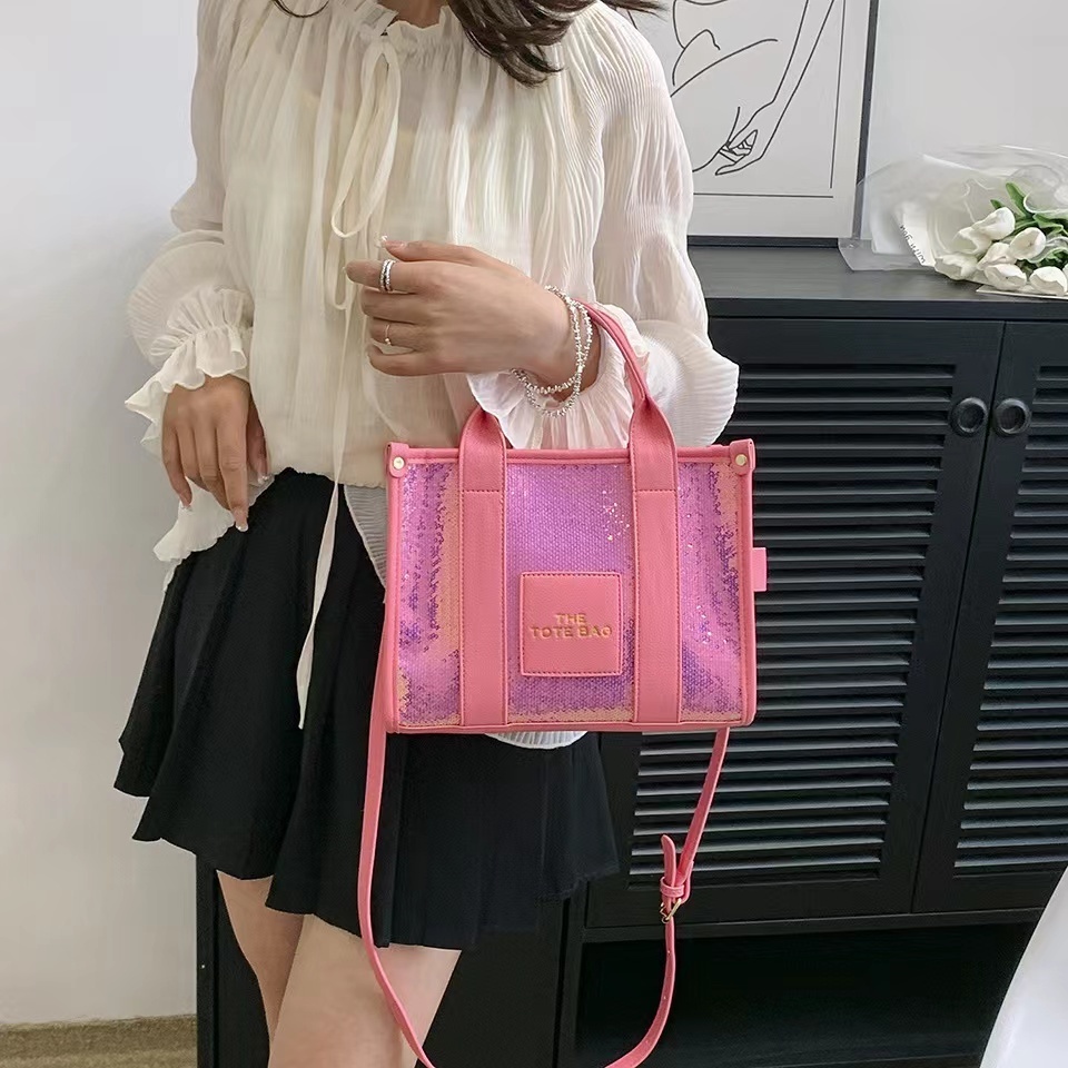 2024  Sequin luxury lady purse the tote bag wholesale  womens tote shoulder leather lady bag for salelow price women's handbag