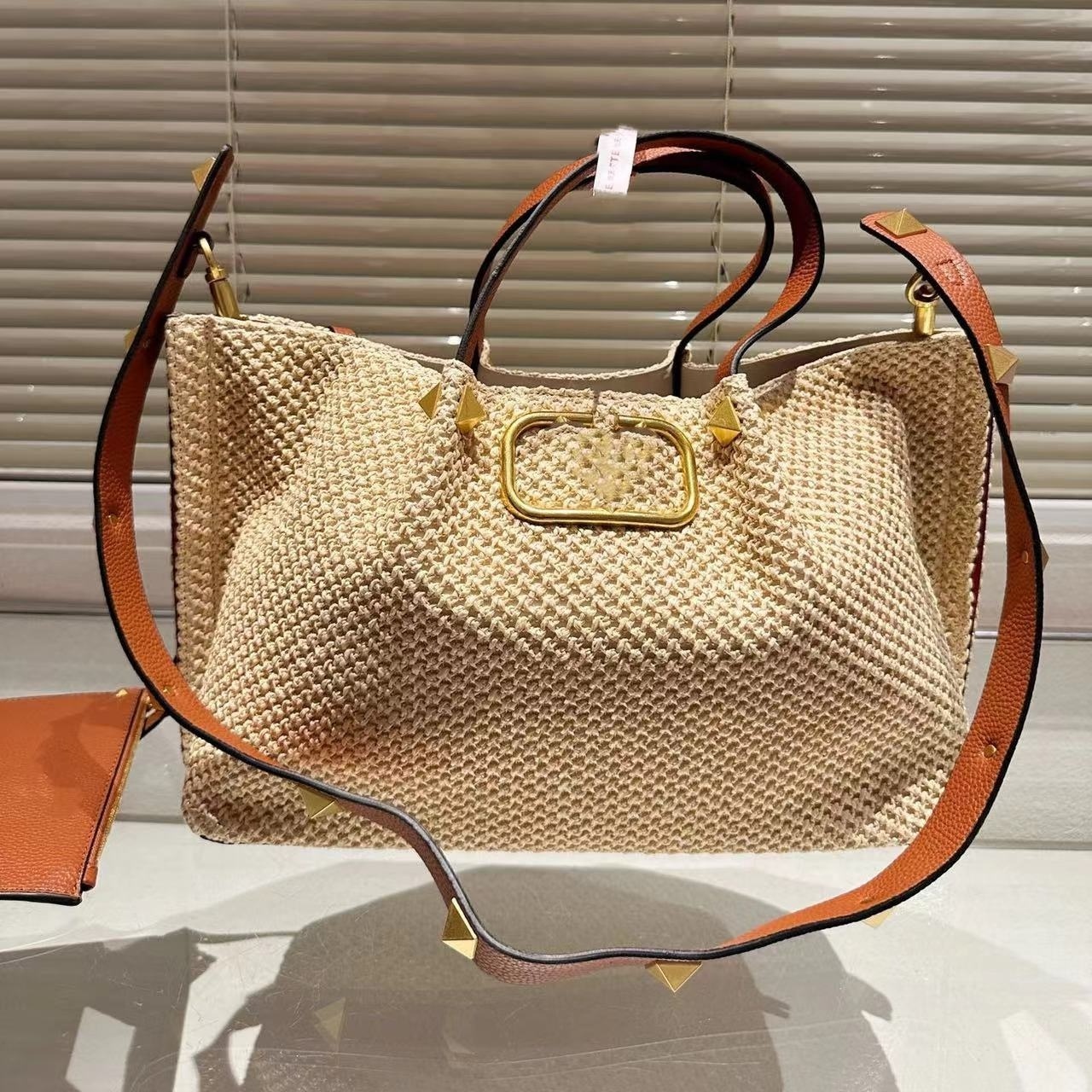 2024 willow nails woven shopping chain shoulder bag lady design purse for women luxury tote bag high quality straw beach bag