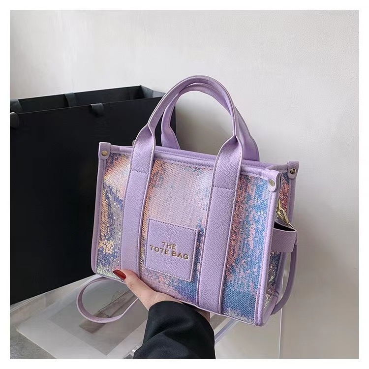 2024  Sequin luxury lady purse the tote bag wholesale  womens tote shoulder leather lady bag for salelow price women's handbag