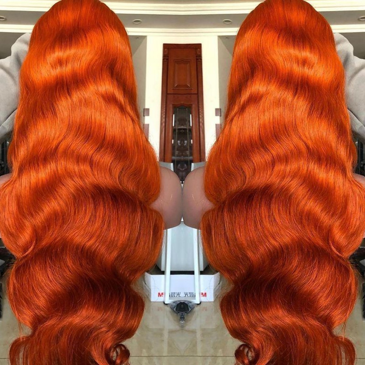 #350 Ginger Orange Brazilian Body Wave Human Hair 13x4 Transparent Lace Front Wigs for Black Women Full Lace Human Hair Wigs