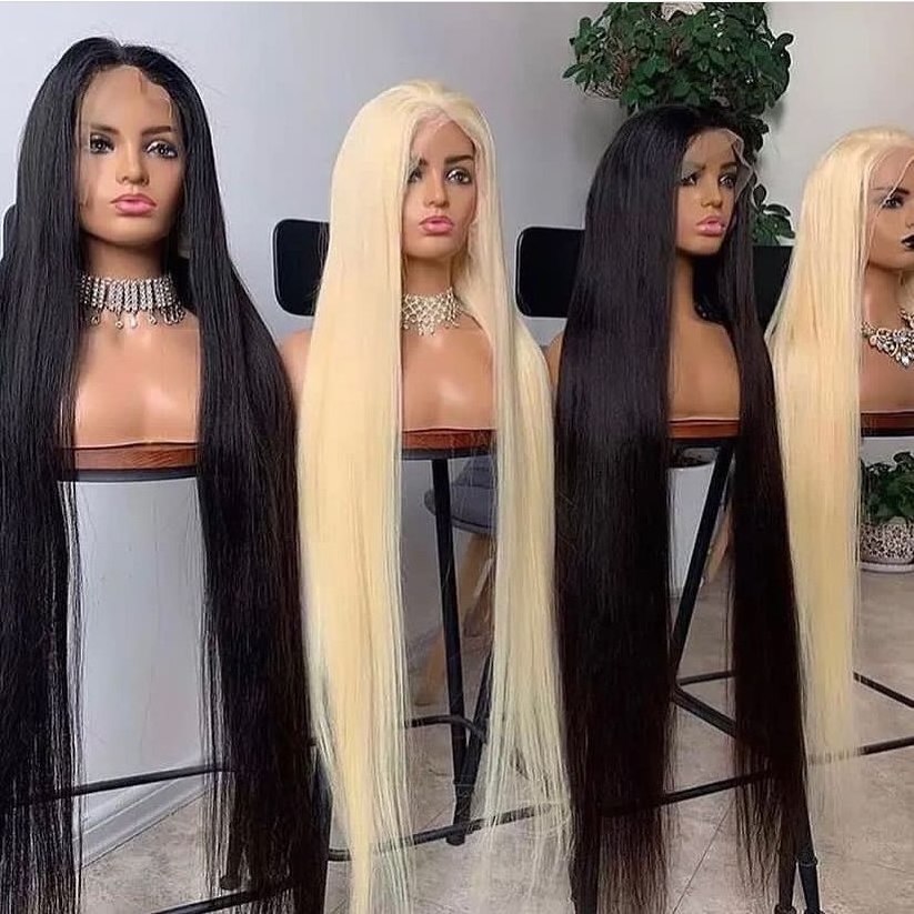 40 Inch 13X6 Hd Lace Frontal Wig Raw Human Hair  Transparent Hd Human Hair Lace Front Wig,Pre Pluck Blonde Wig