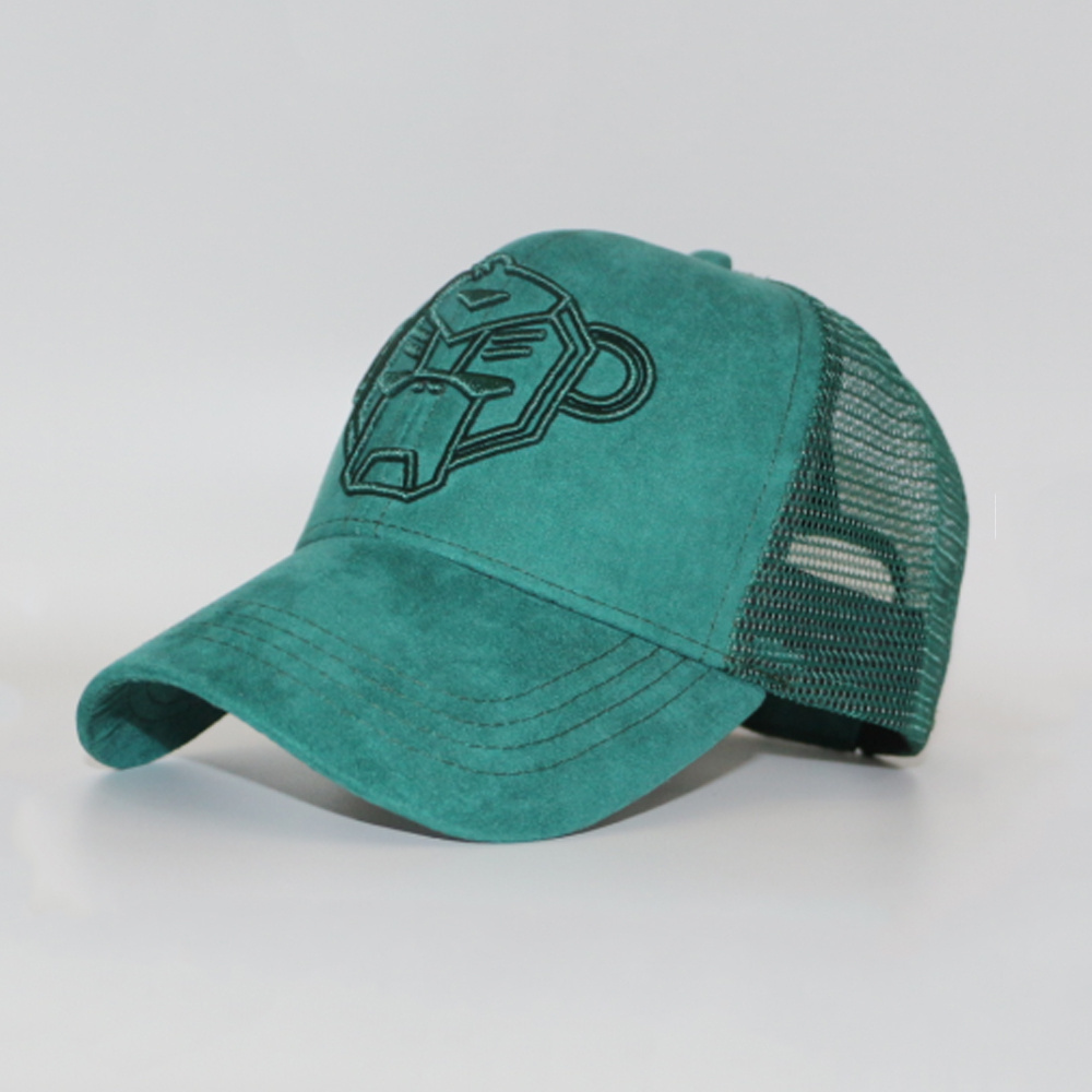 High Quality Promotional 6 Panel Suede Trucker Hats & Caps Flex Fit Custom Truck Hats Caps for Man with Custom Logo