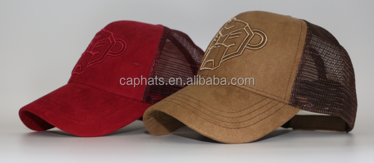 High Quality Promotional 6 Panel Suede Trucker Hats & Caps Flex Fit Custom Truck Hats Caps for Man with Custom Logo