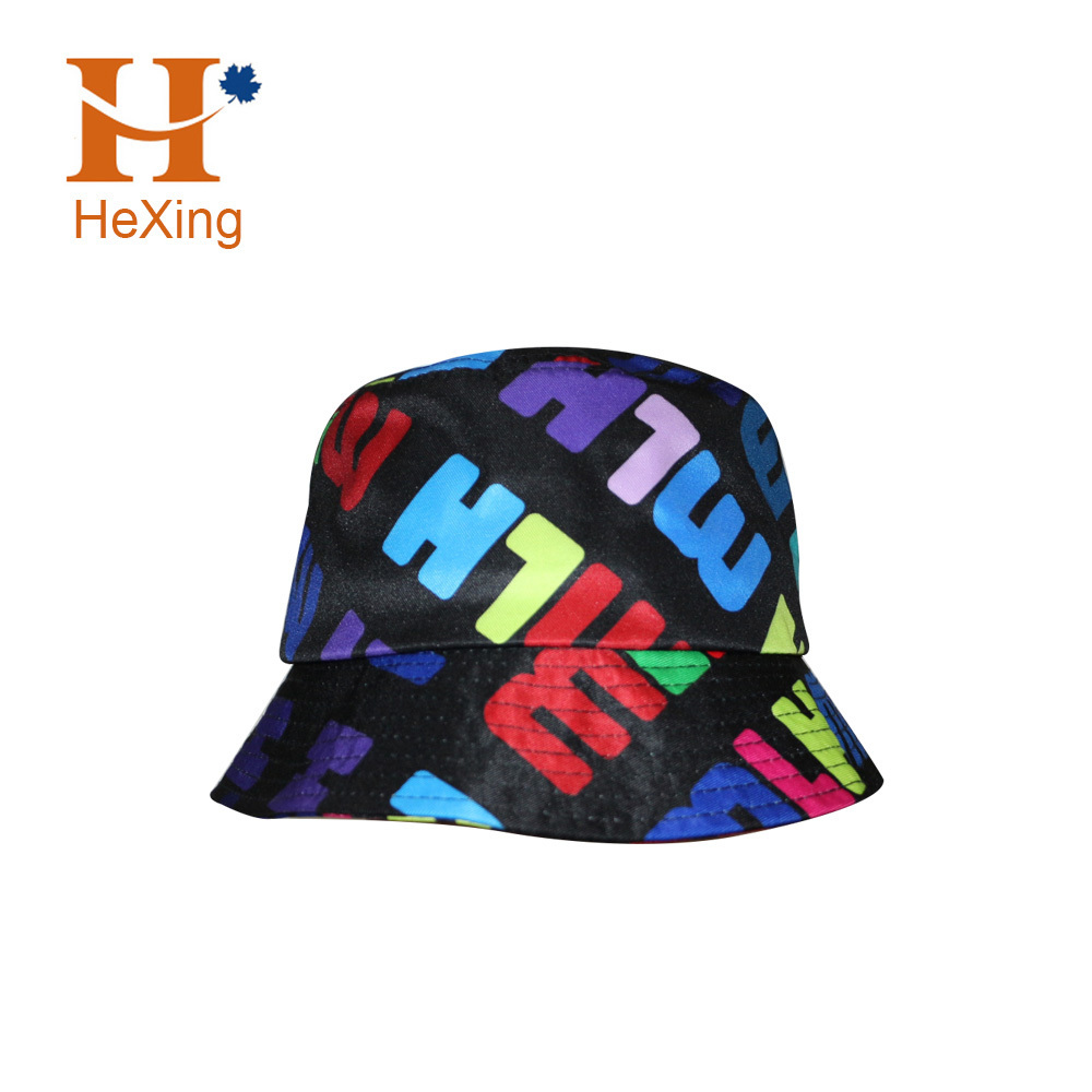 Headwear Summer Outdoor Sun Packable Washed Beach Black Polyester Round Brim Bucket Hat Outdoor Fishing Quick Dry Sun Hat