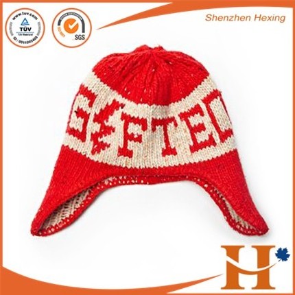 Wholesale Winter Jacquard Logo And Embroidery Logo Winter Toque Knit Beanie Hat With Pom Pom