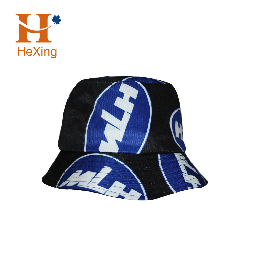 Headwear Summer Outdoor Sun Packable Washed Beach Black Polyester Round Brim Bucket Hat Outdoor Fishing Quick Dry Sun Hat