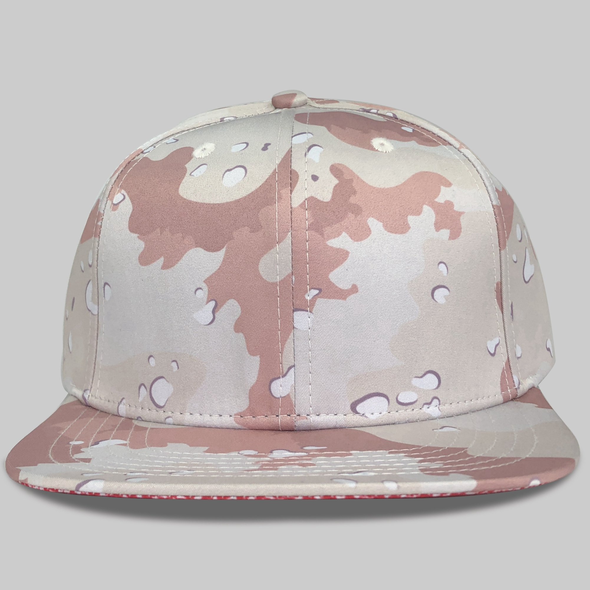 Custom Waterproof Camouflage Flat brim Cap 6 Panel 100% Cotton Running Blank Sandy Camo Snapback Cap Baseball Cap Camo Hat