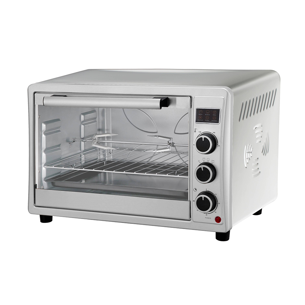 Small Home Baking Electric Oven with Mechanical Timer Automatic Mini Toaster and Warming Function