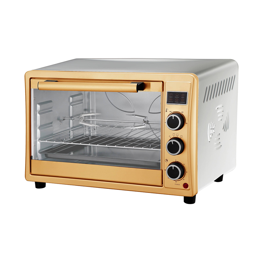 Small Home Baking Electric Oven with Mechanical Timer Automatic Mini Toaster and Warming Function