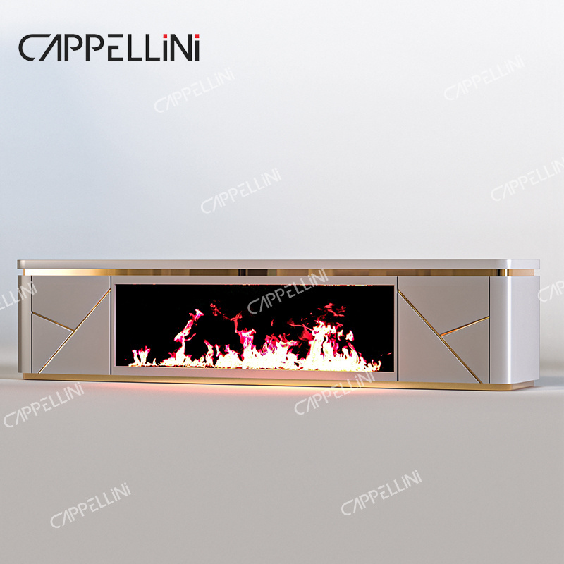 Modern Luxury Wood TV Cabinet And Coffee Table Set Home Furniture Living Room Wooden TV Stand With Electric Fireplace