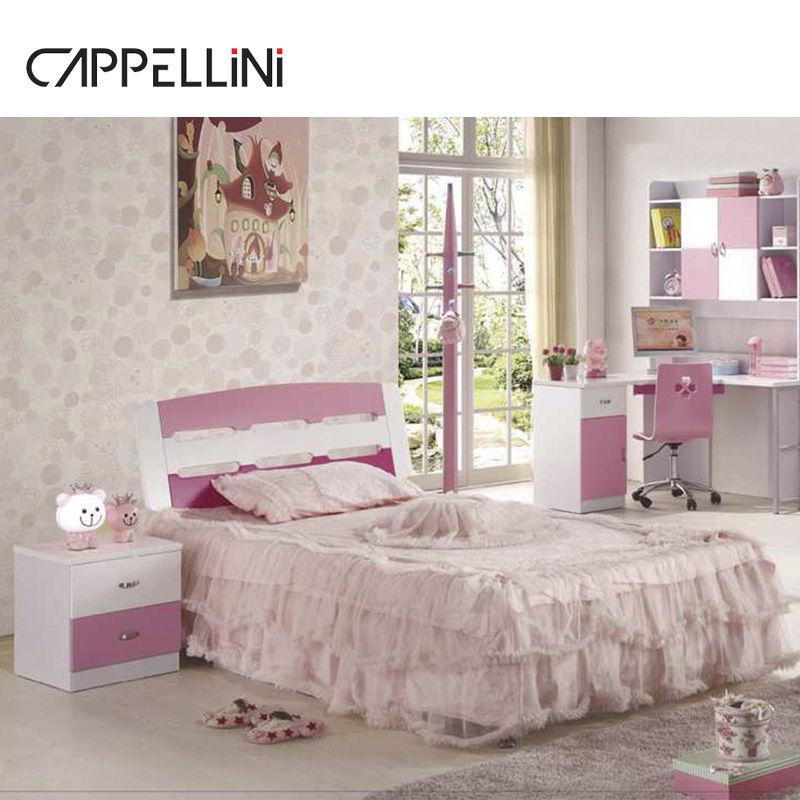 Custom design kids happy house beds girl bedroom pink color furniture sets