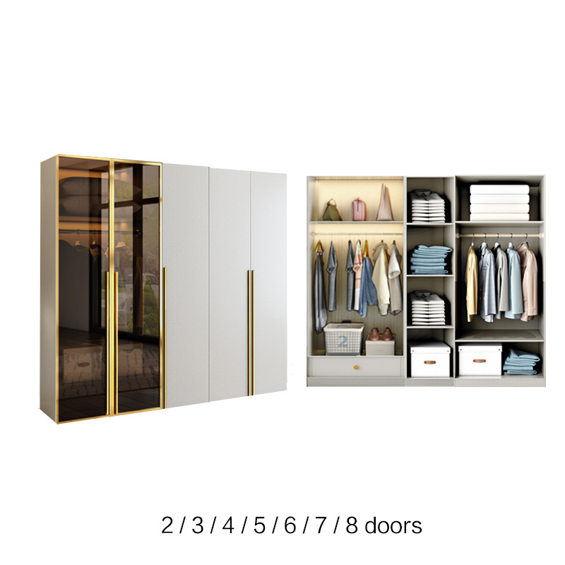 Bedroom Sliding Door Wardrobe Wardrobe Bedroom Furniture MDF Wood with Mirror Wooden Modern Storage Clothes Wardrobe