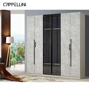 Hot Sale Modern Cheapest Wardrobe Simple Melamine Wooden 3 Doors 4 Doors Clothes Wardrobe Closet With Mirror