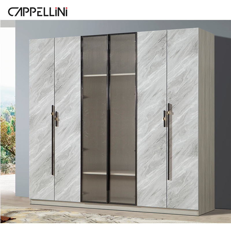 Hot Sale Modern Cheapest Wardrobe Simple Melamine Wooden 3 Doors 4 Doors Clothes Wardrobe Closet With Mirror