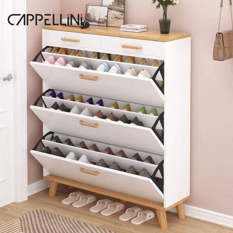 Cheap Wholesale Modern Design Shoe Cabinet Storage Organizer Furniture Entryway Rotating Wooden Shoe Rack Stands