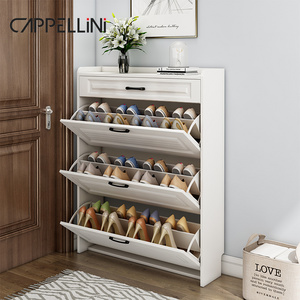 Wholesale Modern Design Entryway Rotating Shoe Rack Stands Storage Organizer Luxury Home Furniture Wooden Shoe Cabinet