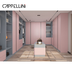 Custom Home Cloakroom Pink Wardrobe Organizer Bedroom Furniture Walk In Wooden Closets Para Habitacion Luxury Storage Wardrobe