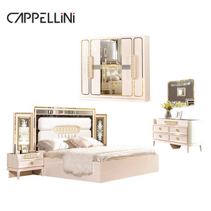 Bed Room Furniture Bedroom Set Home Furniture Hot Sale Genuine Modern Big Headboard King Size 1 Set