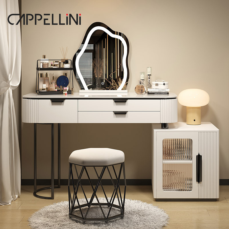 Modern Luxury White Dressing Table With Mirror And Drawers Home Furniture Dresser Bedroom Set Wooden Makeup Vanity Desk