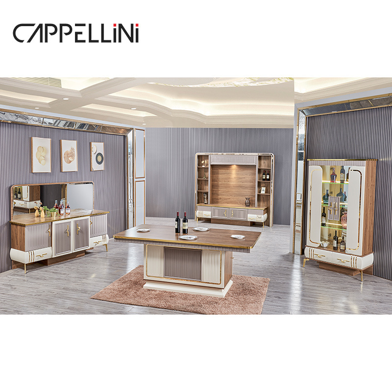 Guangdong Custom Modern Luxury Kitchen Storage Sideboard Home Bar Dining Room Furniture Glass 2 Doors Wood Wine Cabinet