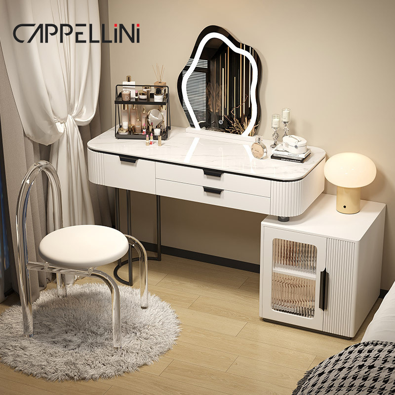 Modern Luxury White Dressing Table With Mirror And Drawers Home Furniture Dresser Bedroom Set Wooden Makeup Vanity Desk