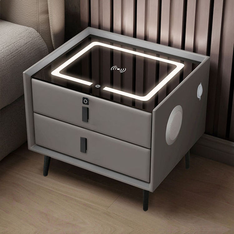 nightstand with led light hotel nightstands luxury smart bedside table wireless