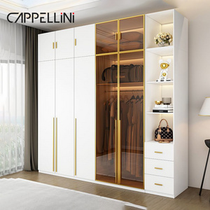 Foshan Custom Modern Wooden Cupboard Hanging Storage Organizer Bedroom Furniture Luxury White Mdf Wardrobe Closet For Clothes