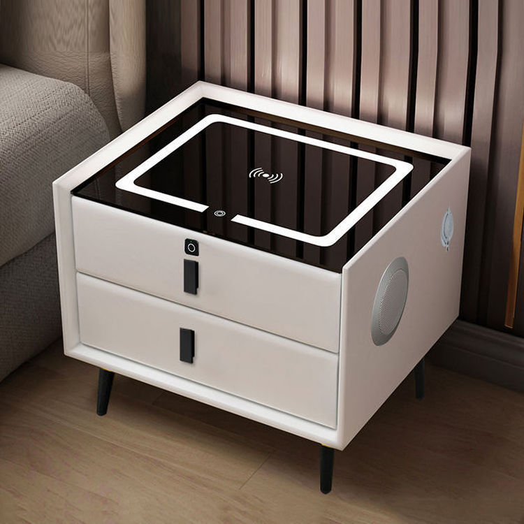 nightstand with led light hotel nightstands luxury smart bedside table wireless