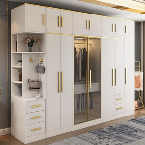 Bedroom Sliding Door Wardrobe Wardrobe Bedroom Furniture MDF Wood with Mirror Wooden Modern Storage Clothes Wardrobe