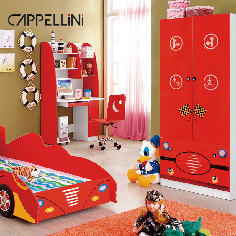 Wholesale children bedroom Kids Race Car Bed Beds Sale Kids Car Shape Bed furniture solid wood frame fashion design